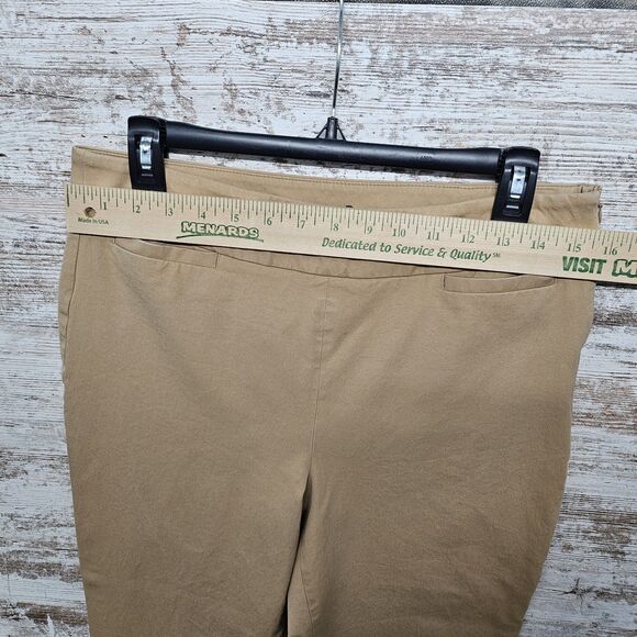 TALBOTS $99 Beige Tan Chatham Ankle Pant Side Zip Stretch Cotton Size 6 Preppy - Picture 3 of 8